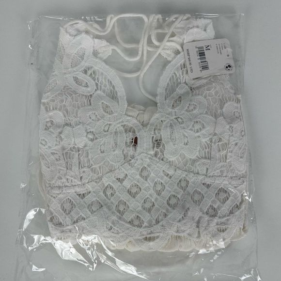 Free People Adella Cami Boho Crochet Lace Top White Sz M, NWT - Picture 6 of 8